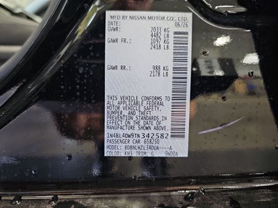 2026 Nissan Altima 2.5 SV