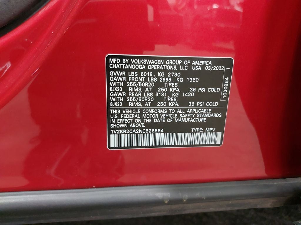 2022 Volkswagen Atlas 3.6L V6 SE w/Technology