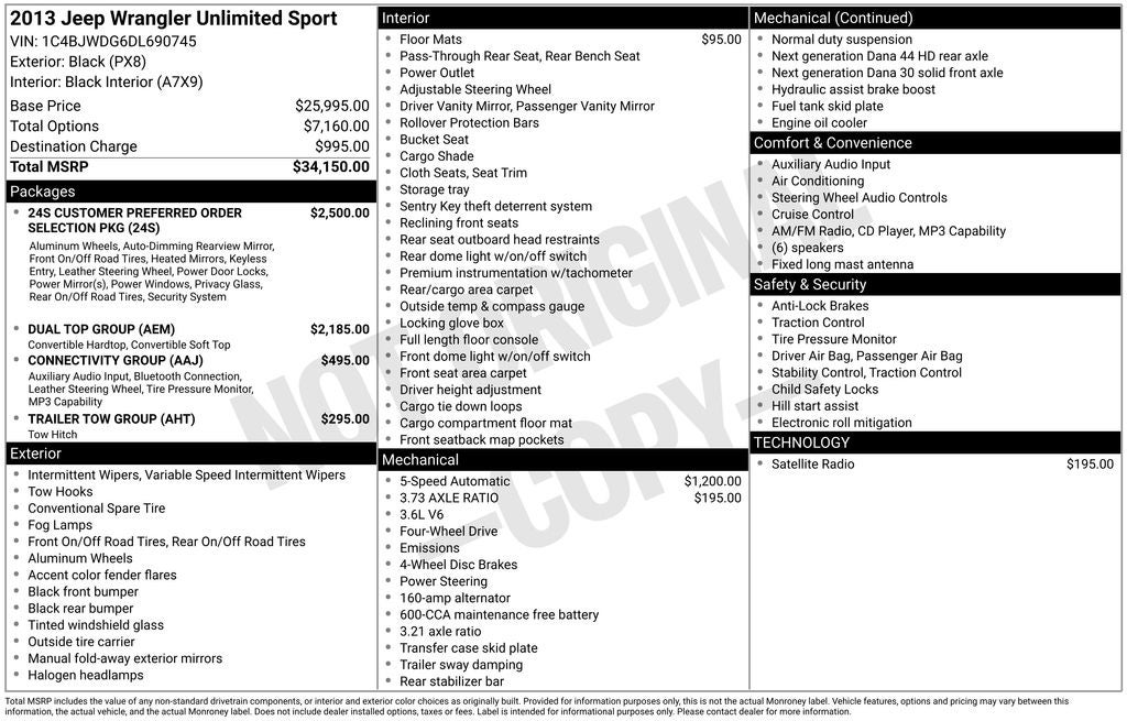 2013 Jeep Wrangler Unlimited Sport Connectivity Group
