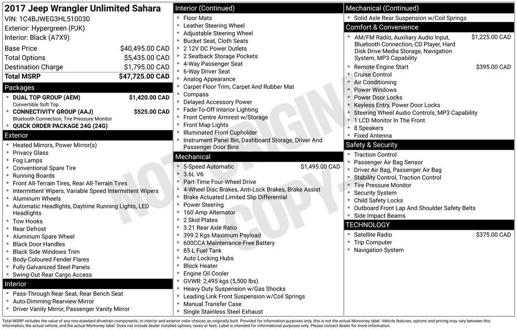 2017 Jeep Wrangler Unlimited Sahara Connectivity Group