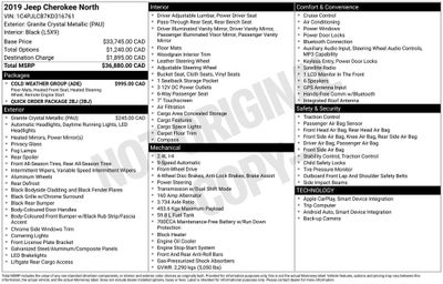 2019 Jeep Cherokee Latitude ParkView Rear Back-Up Camera