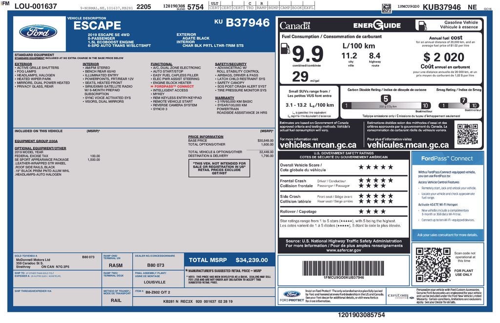 2019 Ford Escape SE