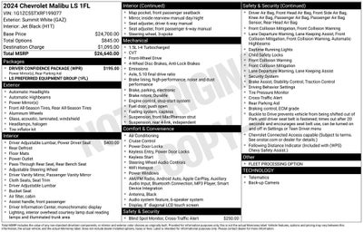 2024 Chevrolet Malibu LS 1FL