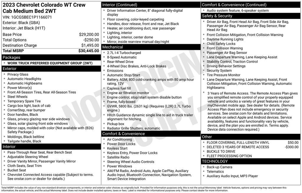 2023 Chevrolet Colorado Work Truck Navigation System