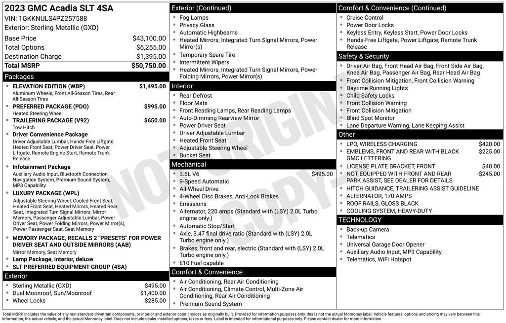 2023 GMC Acadia SLT Elevation Edition