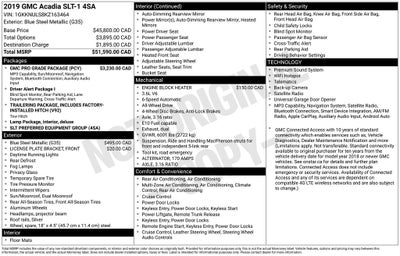 2019 GMC Acadia SLT-1 3rd Row Seat