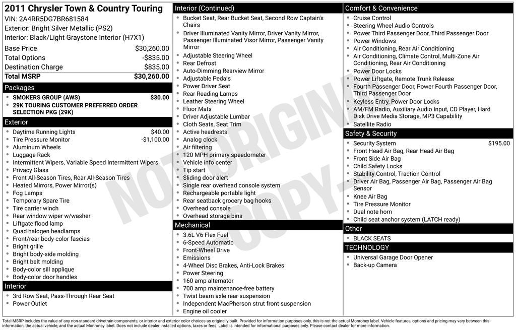 2011 Chrysler Town & Country Touring