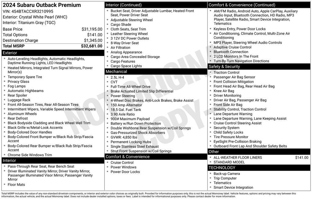 2024 Subaru Outback Premium