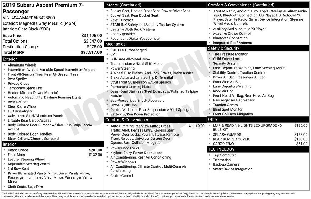 2019 Subaru Ascent Premium