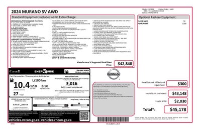2024 Nissan Murano SV Navigation & Pano Moonroof