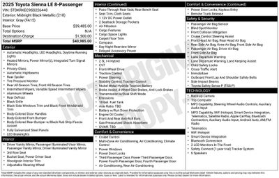 2025 Toyota Sienna LE 8 Passenger