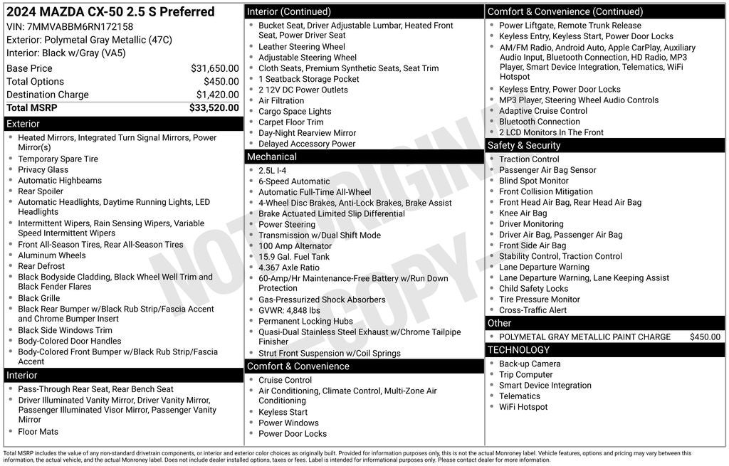 2024 Mazda Mazda CX-50 2.5 S Preferred Package