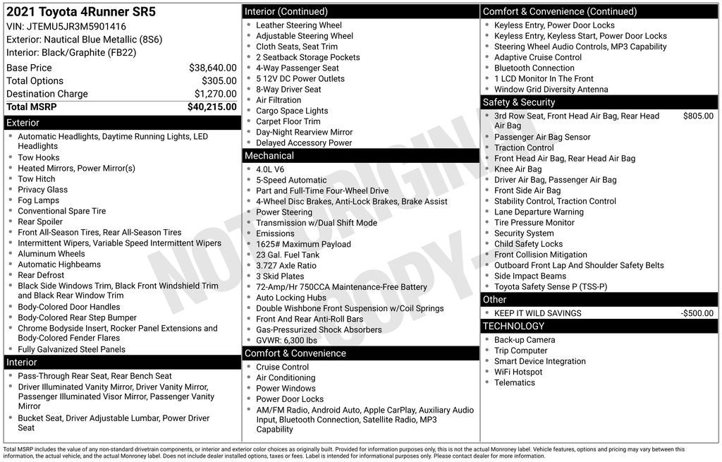 2021 Toyota 4Runner SR5