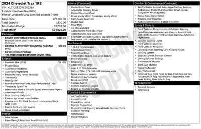 2024 Chevrolet Trax 1RS Driver Confidence Package