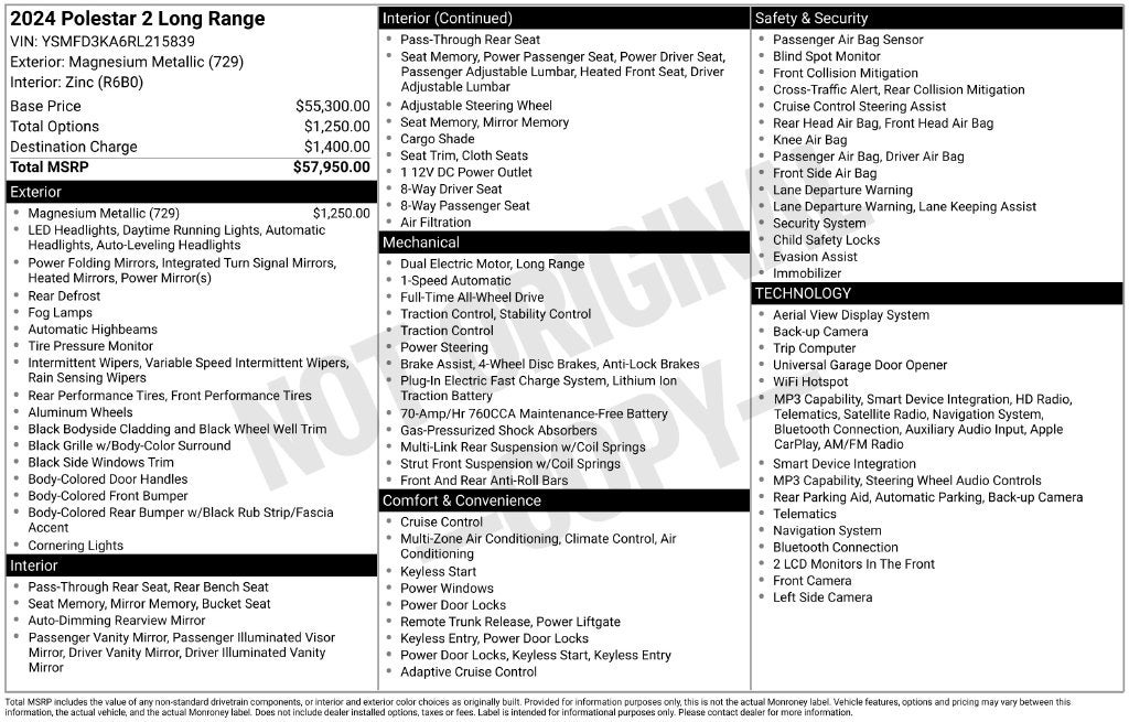 2024 Polestar 2 Long Range Dual Motor