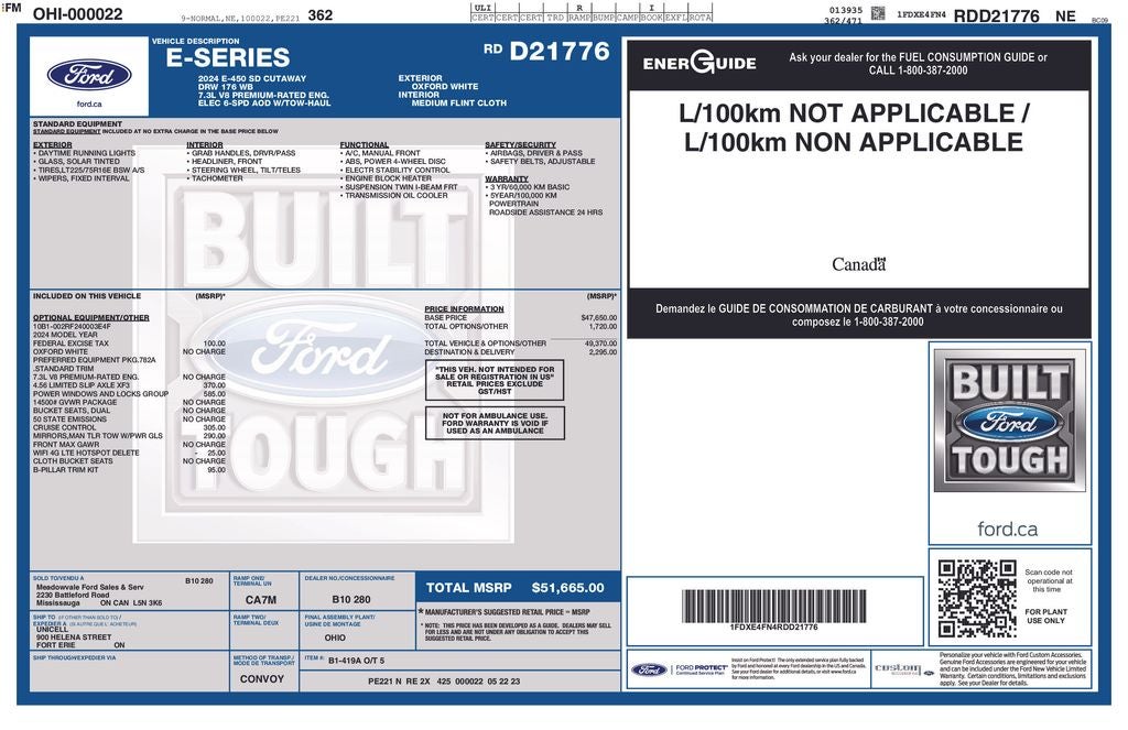2024 Ford E-450SD Base DRW
