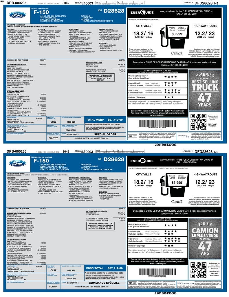 2013 Ford F-150 FX4 Crew Cab Heated Leather FX4 Luxury Pkg Max Tow Lo