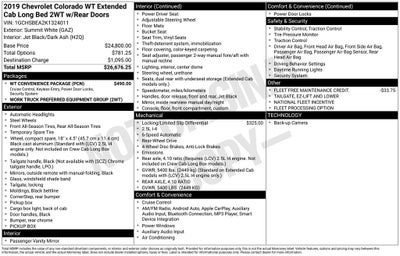 2019 Chevrolet Colorado Work Truck Ext Cab