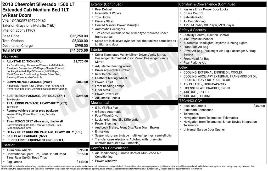 2013 Chevrolet Silverado 1500 LT Extended Cab 4x4 V8 5.3 Liter