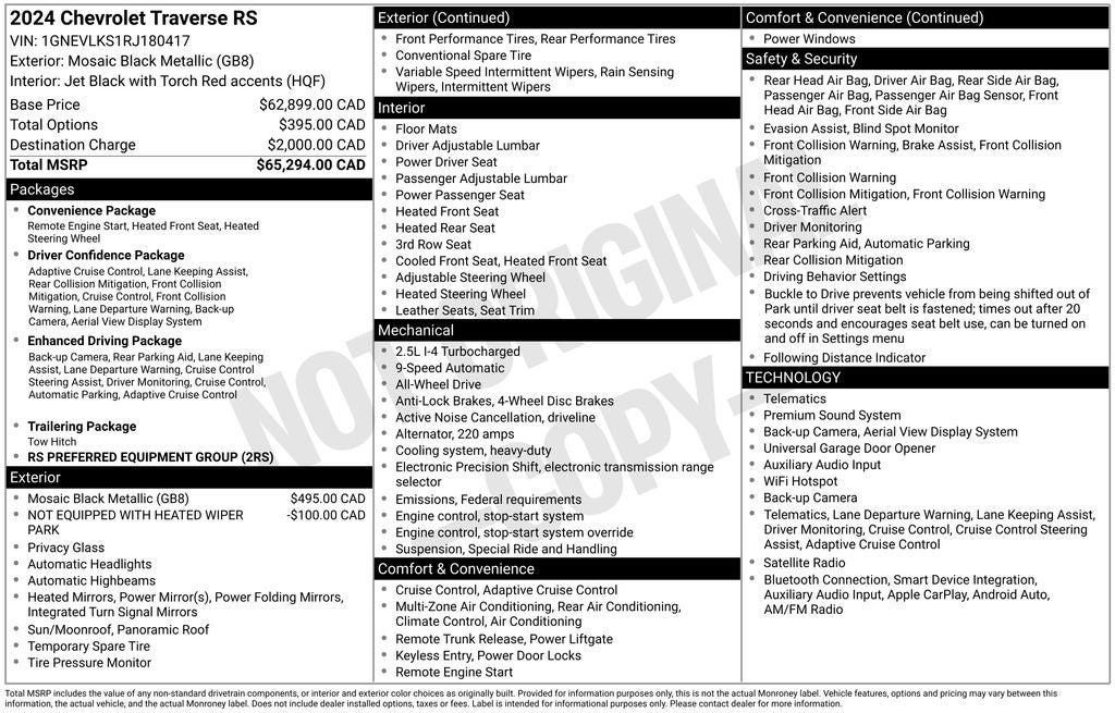 2024 Chevrolet Traverse RS