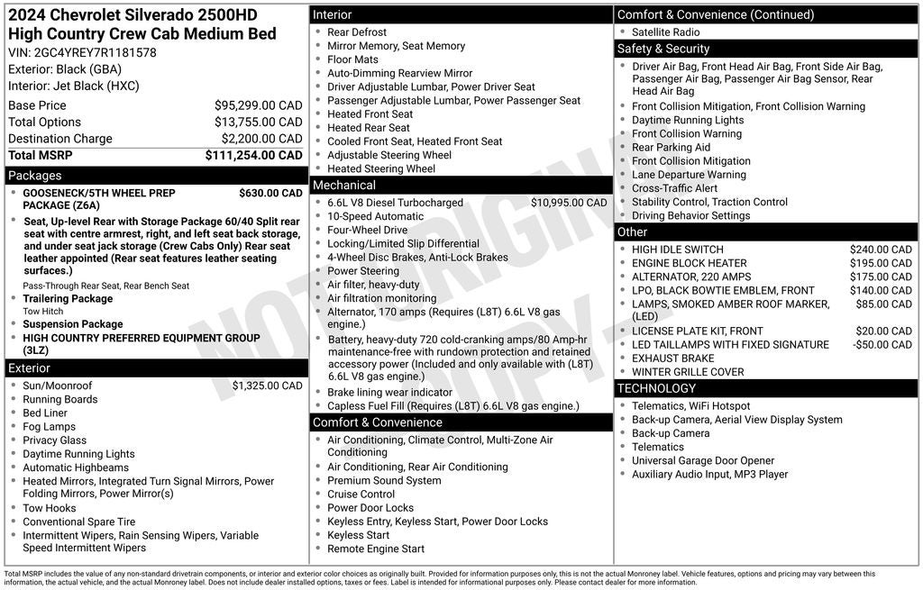 2024 Chevrolet Silverado 2500HD High Country CREW CAB DURAMAX DIESEL POWER MOONROOF LEATHER