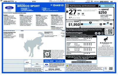 2025 Ford Bronco Sport Big Bend 4x4 Co Pilot 360 Rear Camera Sync 4