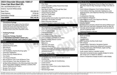 2023 Chevrolet Silverado 1500 LT CREW CAB 4X4 REAR CAMERA 20" PAINTED ALUMINUM WH