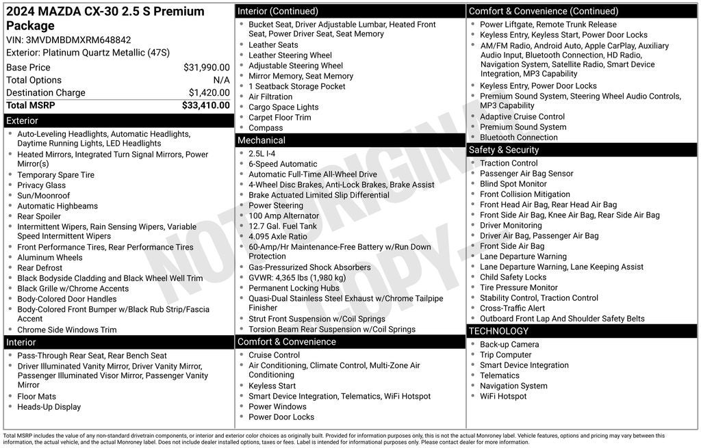 2024 Mazda Mazda CX-30 2.5 S Premium Package