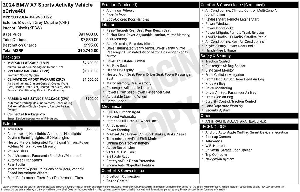 2024 BMW X7 xDrive40i