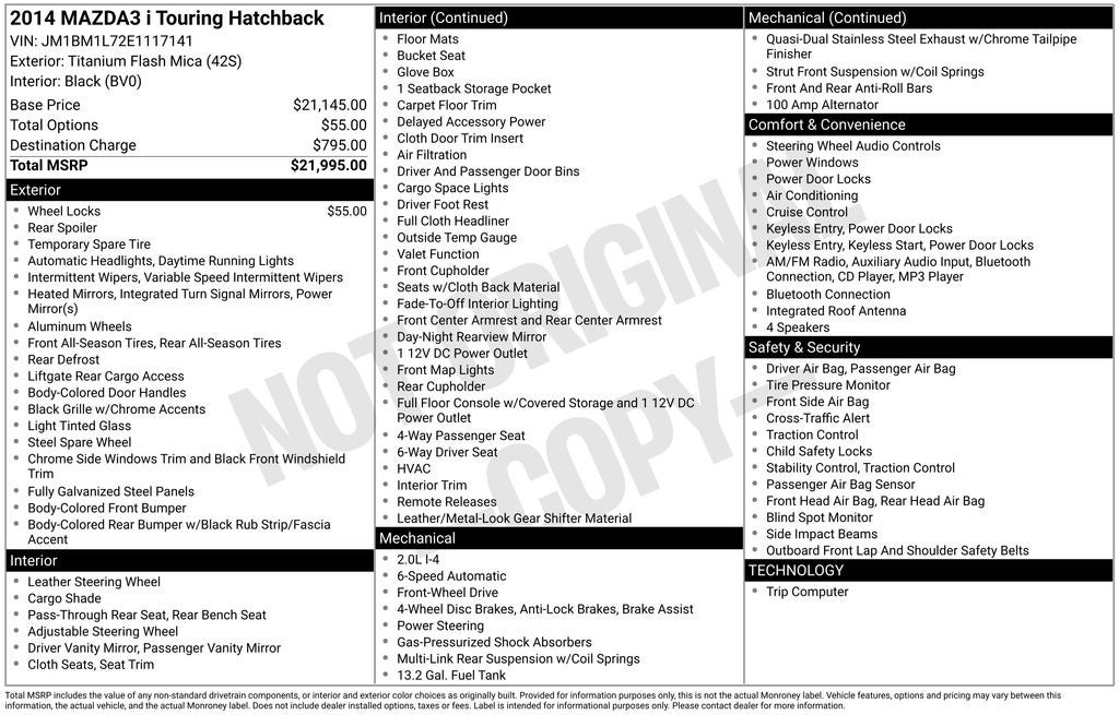 2014 Mazda Mazda3 i Touring