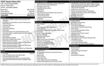 2022 Toyota Venza XLE Hybrid AWD Softex Leather Rear Camera Navigation