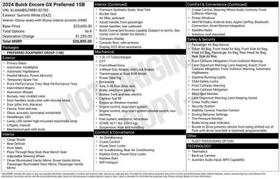 2024 Buick Encore GX Preferred Combo Seats Rear Camera