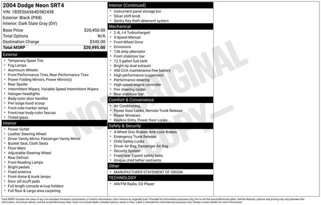 2004 Dodge SRT-4 Base