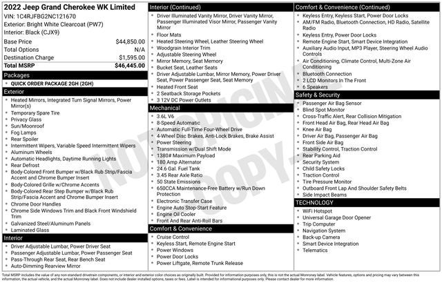 2022 Jeep Grand Cherokee WK Limited 4x4