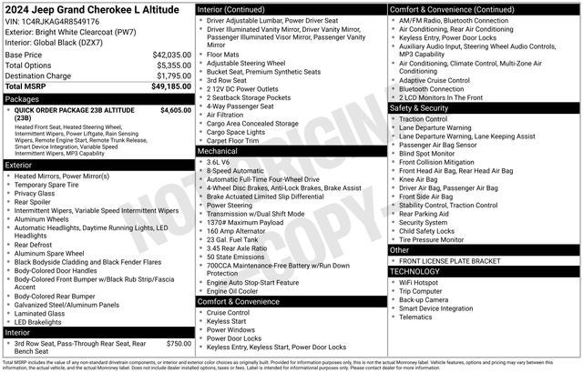 2024 Jeep Grand Cherokee L Altitude 4x4