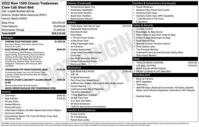 2022 RAM 1500 Classic Tradesman Crew Cab 4x4 5'7' Box