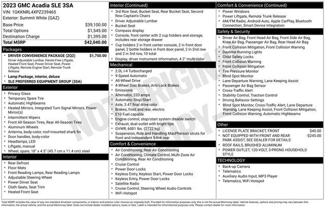 2023 GMC Acadia AWD SLE