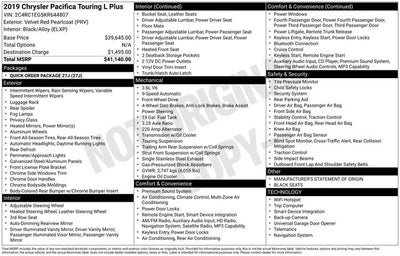 2019 Chrysler Pacifica Touring L Plus