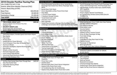 2018 Chrysler Pacifica Touring Plus