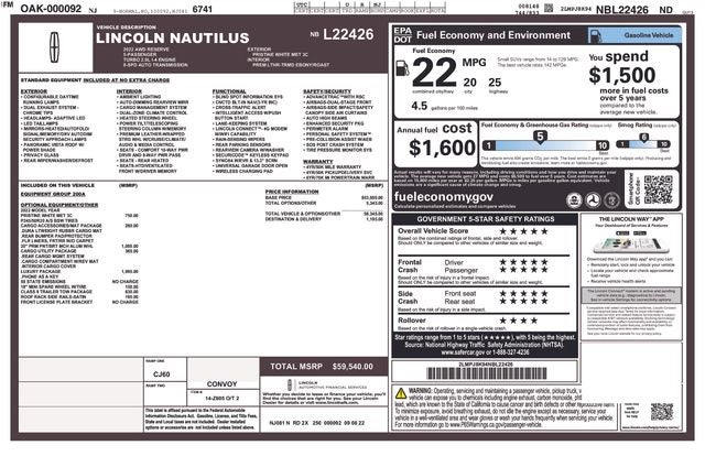 2022 Lincoln Nautilus Reserve