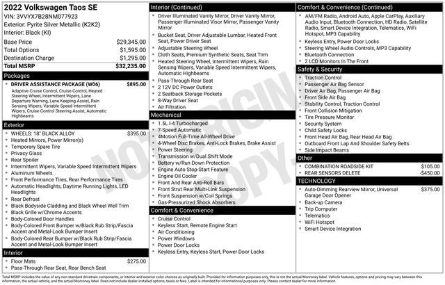 2022 Volkswagen Taos 1.5T SE