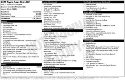 2021 Toyota RAV4 Hybrid LE