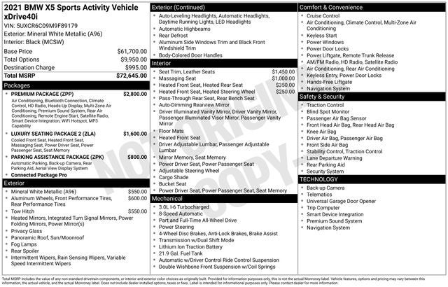 2021 BMW X5 xDrive40i